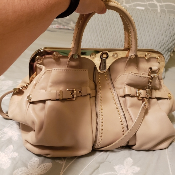 VERSACE Leather Studded Handle Bag - Picture 3 of 12